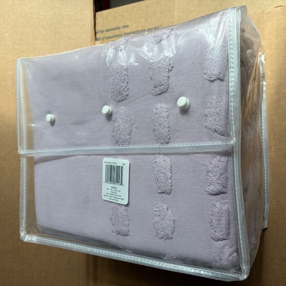 new 3-pc QUEEN Wild Sage Michaela Tufted Triangles Duvet Cover Set IRIS LAVENDER
